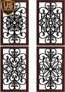 4 Pcs Thicken Rustic Wall Decor Modern Farmhouse Wall Art Decor Wooden Hollow... - Picture 1 of 1