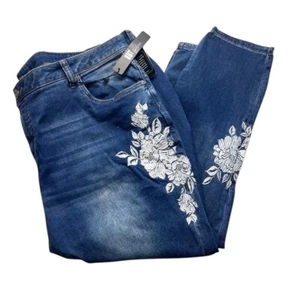 Kut From The Kloth New Janet Women's Embroidered Skinny Ankle Jeans Size 24W - Picture 1 of 7