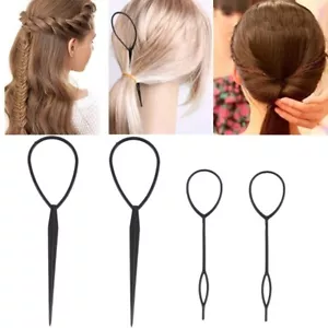 Womens Girl Plastic Magic Topsy Tail Hair Braid Ponytail Styling Maker Clip Tool - Picture 1 of 7