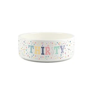 Thirsty Dog Small Pet Food Bowl Multicolour Speckles - Ceramic White Water Dish - Picture 1 of 1