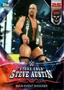2021 Topps WWE Superstars 25 Años Stone Cold Steve Austin #188 Main Event Shock - Imagen 1 de 1