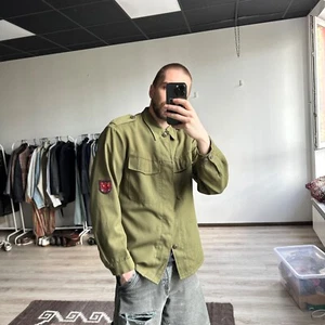 Vintage Albanian European Army Military Olive Green Jacket Size L - Picture 1 of 7