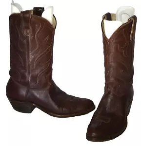 Stewart Boot Company 1977 Cowboy Boots Classic Vintage 11.5 Men's Brown USA Made - Picture 1 of 12