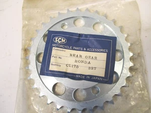SCM HONDA CL175 CB175 SCRAMBLER REAR SPROCKET 32 TOOTH SCM-RS32 428 CHAIN kc - Picture 1 of 6