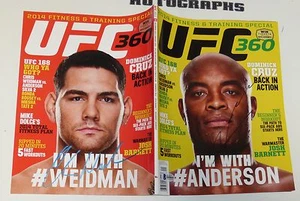Anderson Silva & Chris Weidman Signed 2013 2014 UFC 360 Magazine BAS COA Auto'd - Picture 1 of 24