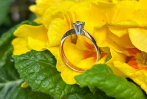 Klassischer Verlobungsring 14 Karat 585 Gold(Rotgold) 0.21 Carat echter Diamant - Bild 1 von 5
