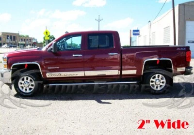 Guardabarros de rueda de acero inoxidable para Chevy Silverado 1500/2500 HD 2014-2018 4 piezas 2" Foto 1 de 4