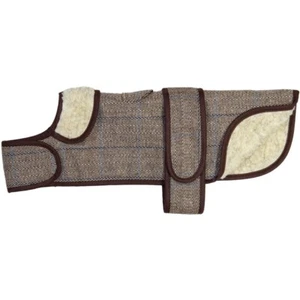 Earthbound Tweed Sherpa Dog Coat 18" Brown BNWT RRP £52.99 - Picture 1 of 2