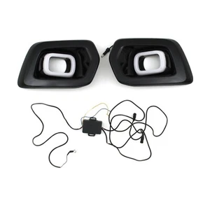 RD2947 LED DRL FOG LIGHT SURROUNDS GLOSS BLACK COVER FOR FORD RANGER T8 18-22 - Picture 1 of 9