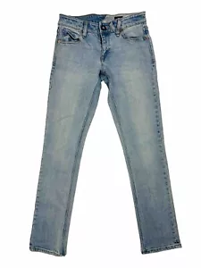 Volcom 2X4 Skinny Men's Denim Jeans Size 28 Light Blue Stretch Skate Street Wear - Foto 1 di 13