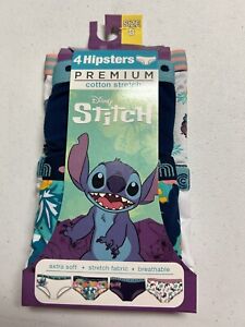 Disney Girls Stitch 4pk Hipsters Cotton Stretch Panties  Size 8  NWT