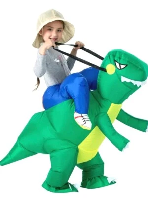 Disfraz de dinosaurio inflable para niños Disfraz de dinosaurio inflable Montar T Rex Blow u... Foto 1 de 4