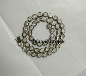 Diamant Polki natürlicher ungeschliffener Diamant Polki 925 Sterling Silber Halskette Schmuck - Bild 1 von 5