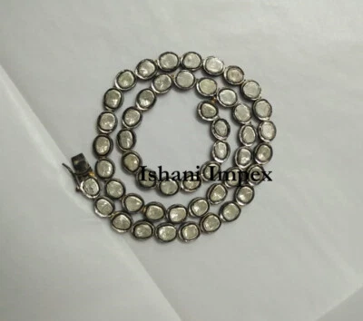 Collar de plata de ley 925 Polki de diamantes naturales sin cortar Polki Foto 1 de 4