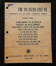 1965 Vietnam War Singer Sewing Machines For Parachutes Repair Manual Paratrooper