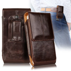 FOR SAMSUNG GALAXY S9 - VERTICAL LEATHER POUCH HOLDER BELT LOOP HOLSTER CASE - Picture 1 of 16