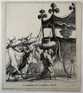 Lithographie, Les Funérailles de la Candidature..., Actualités, Daumier, LD 3775 - Bild 1 von 3