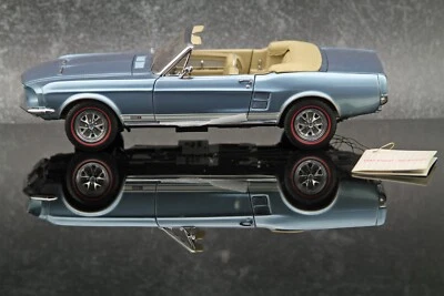 Franklin Mint 1967 Ford Mustang GTA Convertible Clearwater Aqua 1:24 B11E016 - Image 1 of 4