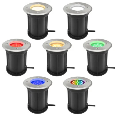 LONG LIFE LAMP COMPANY IP67 Stainless Steel Round Walkover Light LED GU10 Outdoor Ground Decking Light