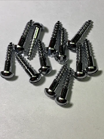 Wood Screw #8x3/4”Slotted Round Head Chrome Cover