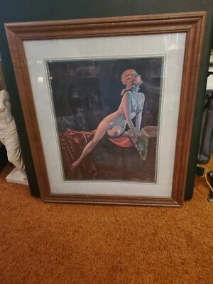 Фантастическая рискованная гравюра в стиле ар-деко с названием «ПЕРСИДСКАЯ НОЧЬ» T. Anaw Hesser 1920-е - Изображение 1 из 4