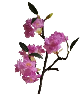 (4 piezas) Flor de cerezo de lavanda natural 16" rama Sakura flor de seda decoración del hogar Foto 1 de 4
