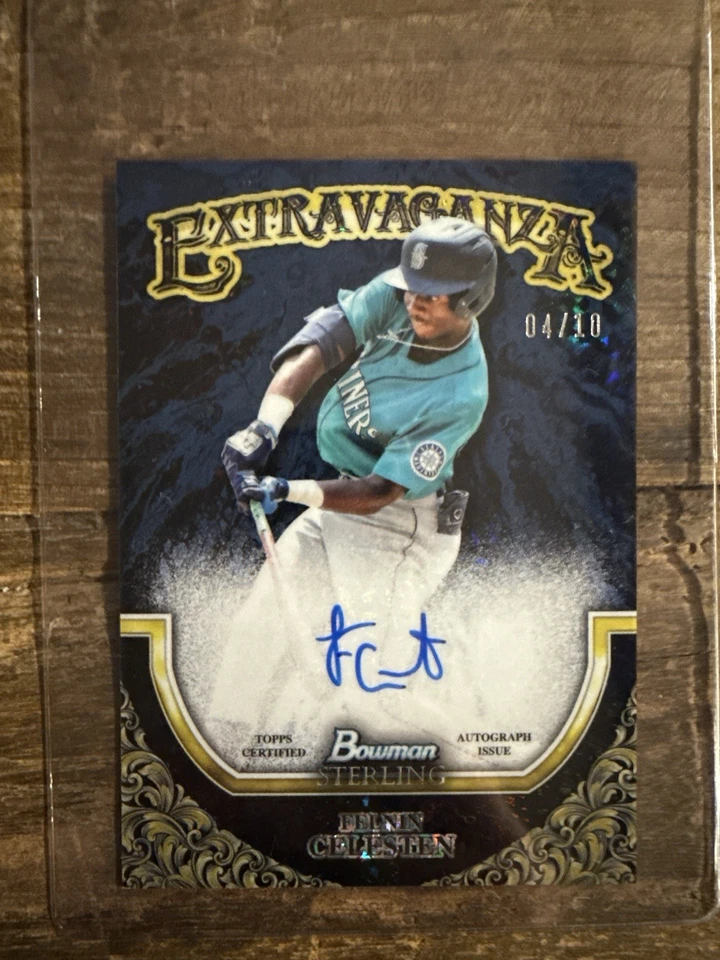 2024 Bowman Sterling Extravaganza Felnin Celesten Auto /10 SSP Mariners - Image 1 of 2