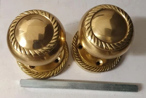 *** Antique Brass Door Knobs Mortice Georgian - UNSED - UNWANTED PURCHASE - Picture 1 of 3