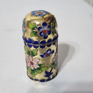 Vintage Chinese Cloisonne' Enamel Toothpick or Matchstick Holder - Picture 1 of 12