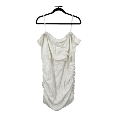 Vestido minivestido blanco con textura y tiras de diseño ASOS talla 14  Foto 1 de 4