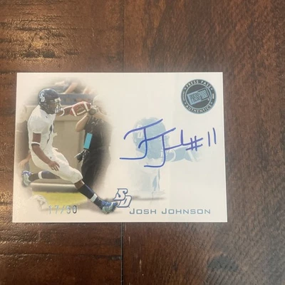 2008 Press Pass Signings Blue 10/50 Josh Johnson #PPS-JJ Rookie Auto RC - Image 1 of 2