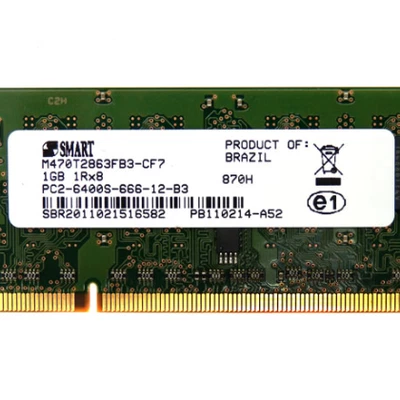 Smart 1GB DDR2 PC2-6400 SODIMM Laptop Memory Module M470T2863FB3-CF7 - Image 1 of 2