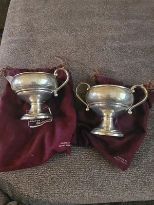 Antique Sterling Silver Cream & Sugar Set. FB Rogers Silver Co 1883. Boston. S6 - Image 1 of 4