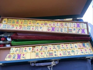 157 dicke durchscheinende Apfelsaft Butterscotch Bakelit/Catlin Mahjong Fliesen - Bild 1 von 11