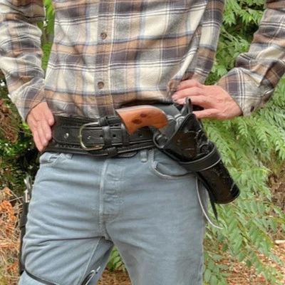 Western Leather Holster LARGE Cross Draw Holster for 6-8" Long Barrel Usa - Image 1 of 4