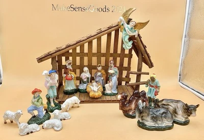 Vintage 1950’s 18 Pcs Christmas Nativity Set Made By Nippon Yoko Boeki Co. Japan - Image 1 of 4