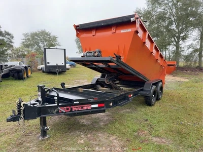 2025 Ed Trailers 14' T/A Roll Off Dumpster Tilt Trailer Winch 2 Bins bidadoo - Image 1 of 4