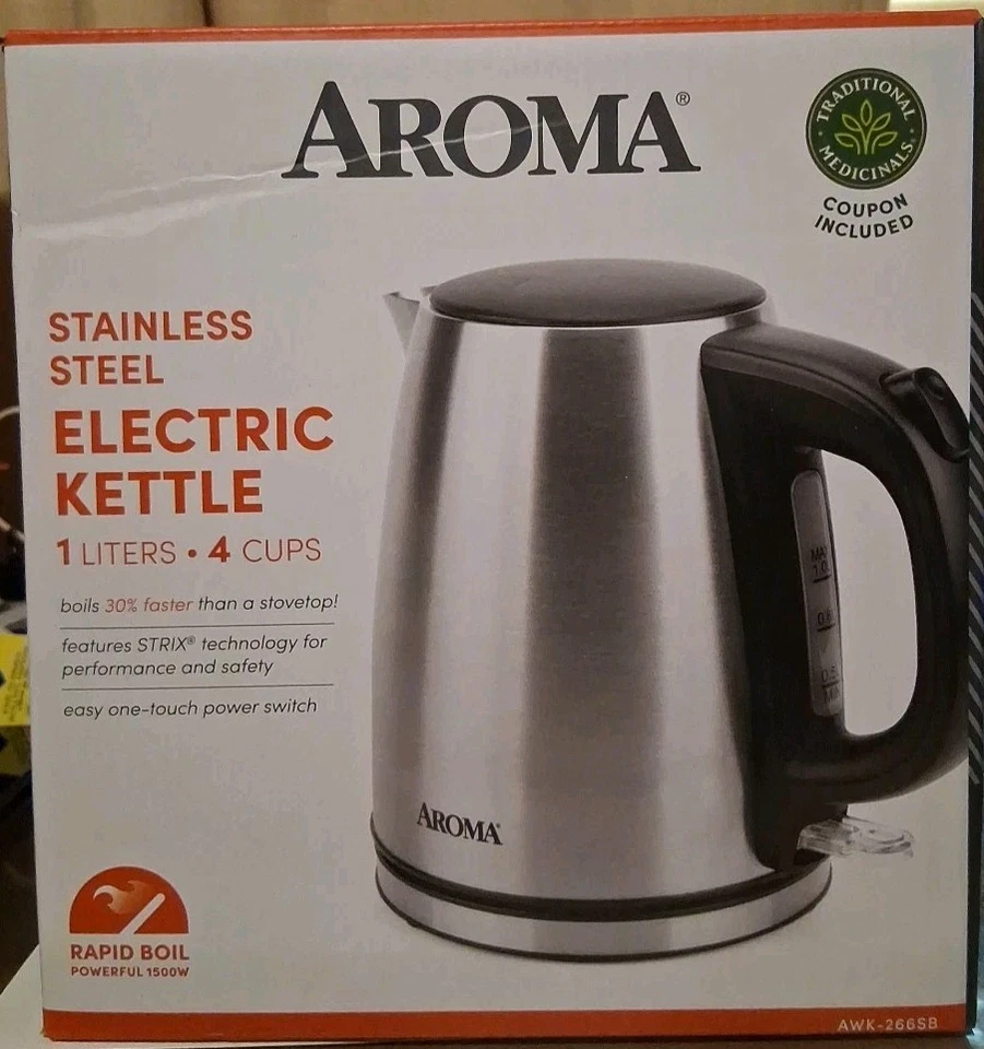 Hervidor eléctrico inalámbrico Aroma AWK-266SB 1 L - acero inoxidable Foto 1 de 4