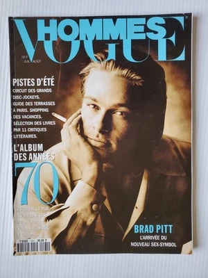 1993 French VOGUE Hommes magazine BRAD PITT Formula 1 Benetton The Tzotzil RARE Foto 1 de 4