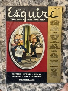 1938 JANUARY ESQUIRE MAGAZINE - ILLUSTRATED COVER NICE ADS 300+ PAGES - Picture 1 of 2