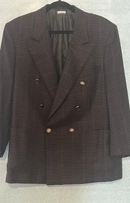 Abrigo deportivo Brioni Cashmere Tweed marrón a cuadros para hombre 42 C Foto 1 de 4