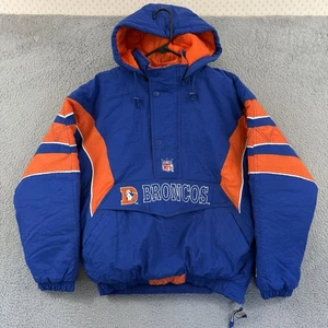 Vintage Denver Broncos Jacke Herren Large Blau NFL Football Starter 90s Kapuze - Bild 1 von 11
