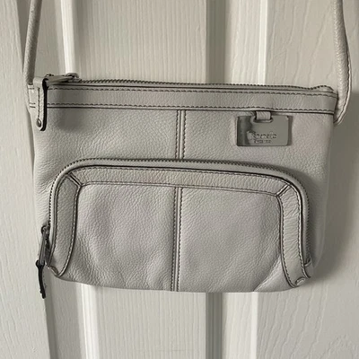 Bolso Bandolera Bolso Hueso Tignanello Cuero Guijarro Genuino Multi Bolsillo Foto 1 de 4