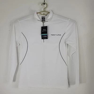 Pullover para Hombres Page & Tuttle 1/4 Cremallera Manga Larga Blanco Rendimiento Azul Talla S,M Foto 1 de 4
