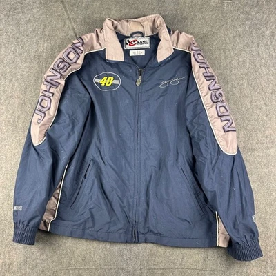 Винтажная мужская гоночная куртка Chase Authentics Jimmie Johnson 48 NASCAR на молнии большого размера - Изображение 1 из 4