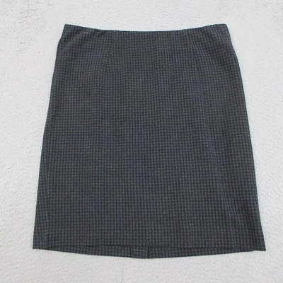 J. Jill Pencil Skirt Womens Medium Petite Gray Black Ponte Knit Houndstooth - Image 1 of 4