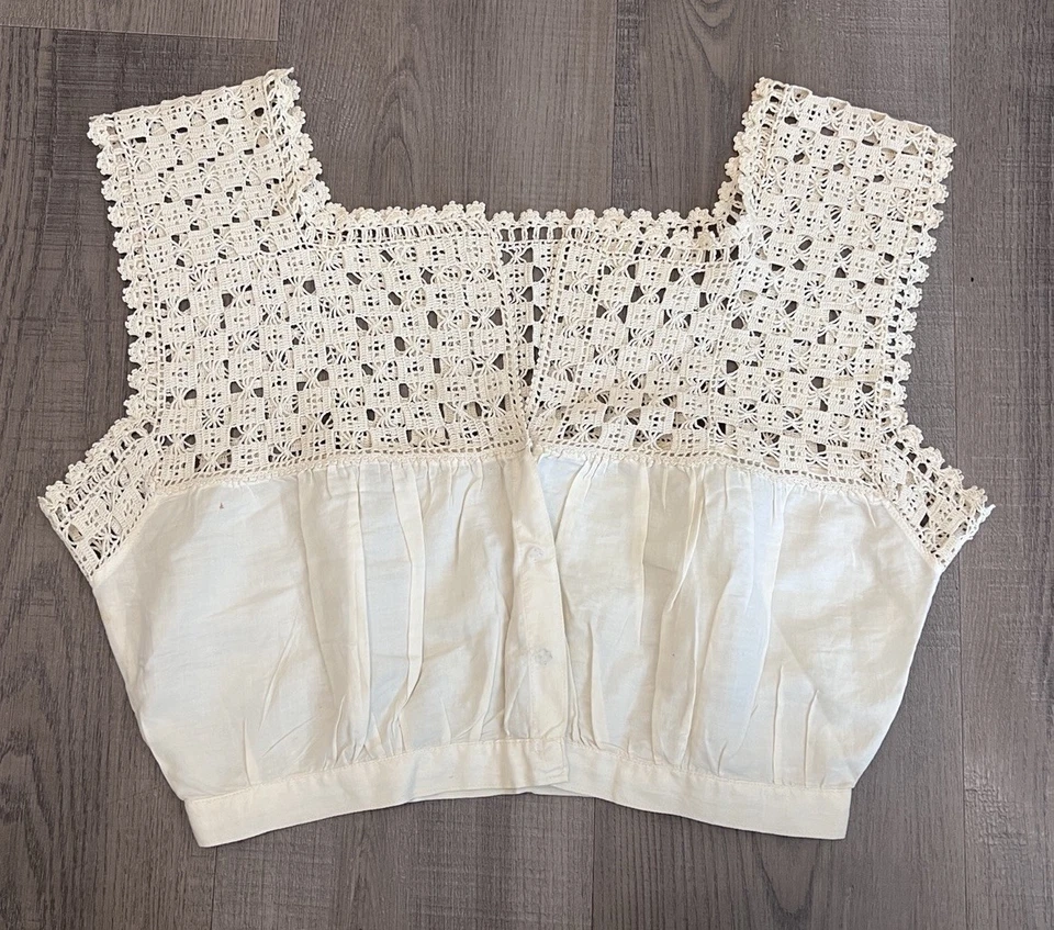 Cubierta de corsé de encaje de ganchillo estilo eduardiano vintage/top quimise Foto 1 de 4