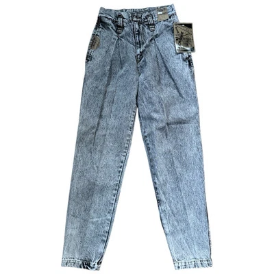 Pantalones de mezclilla retro cónicos vintage años 90 Jordache básicos negros lavados con ácido talla 31x32 para hombre Foto 1 de 4