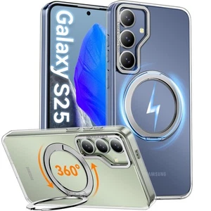 360° Spin Magnetic Stand for Samsung Galaxy S25 Case Clear [Fit for Magsafe],... - Picture 1 of 7
