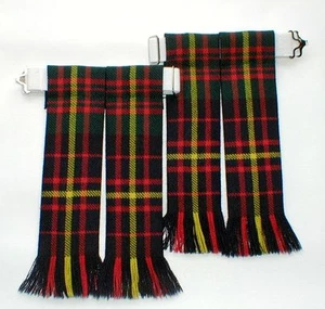 KILT FLASHES TARTAN CAMERON OF ERRACHT TARTAN FRINGED WORSTED WOOL MENSWEAR NEW - Picture 1 of 3